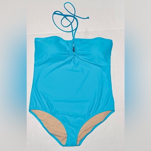 J.CREW ONE PIECE BLUE COLOR SWIMSUIT KEYHOLE WOMEN TUMMY CONTROL PLUS SIZE 2X - Picture 4 of 8